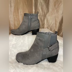 Croft & Barrow-Gray Faux Suede Ankle Boots
